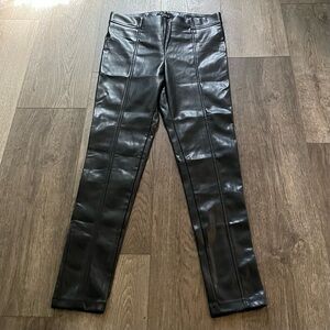 Stoosh Black Pull-on Faux Skinny Leather Pants Size Large